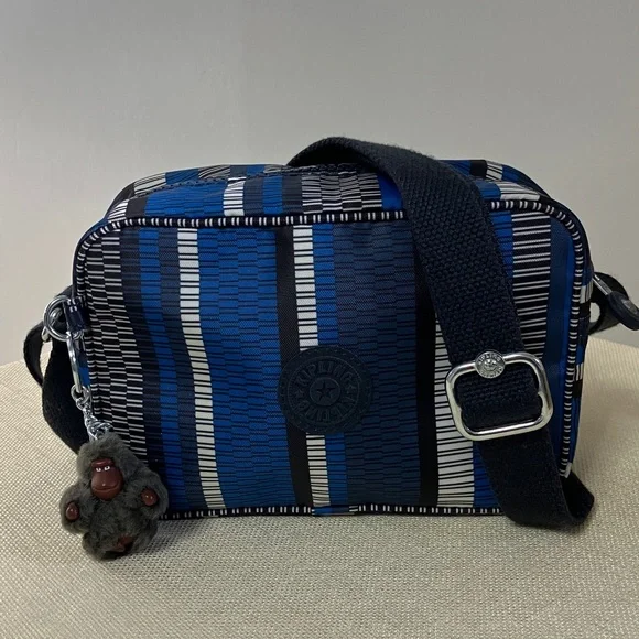 Kipling Dee Mini Crossbody Camera Bag Black/BlueWhite/Stripes - Picture 2 of 13